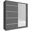 Schrank Maja I 200cm Alu Graphit/Spiegel