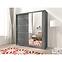 Schrank Maja I 200cm Alu Graphit/Spiegel,4