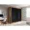 Schrank Verona 200cm Eiche Wotan/Schwarzes Glas,6