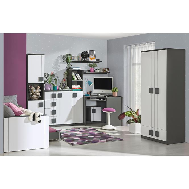 Bett Gumi G13 80x195cm Eiche Samanta/Grau