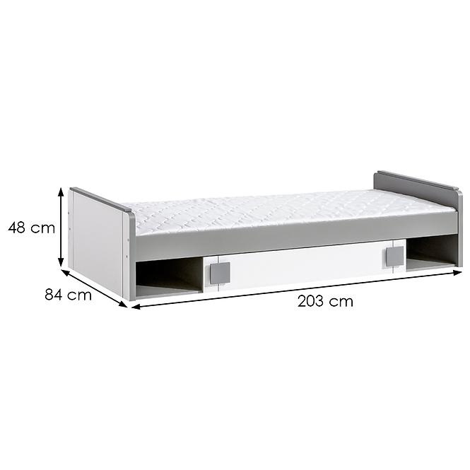 Bett Gumi G13 80x195cm Eiche Samanta/Grau