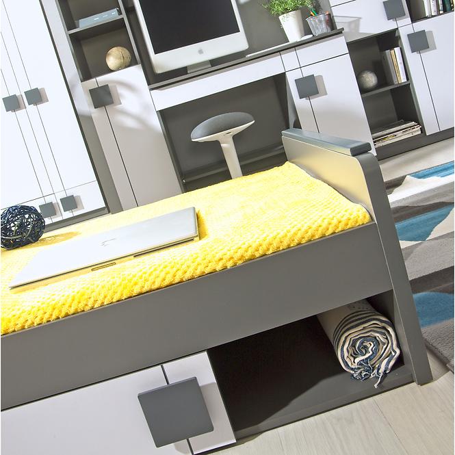 Bett Gumi G13 80x195cm Eiche Samanta/Grau