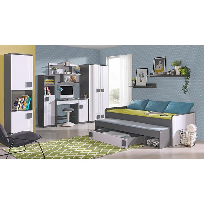 Bett Gumi G13 80x195cm Eiche Samanta/Grau
