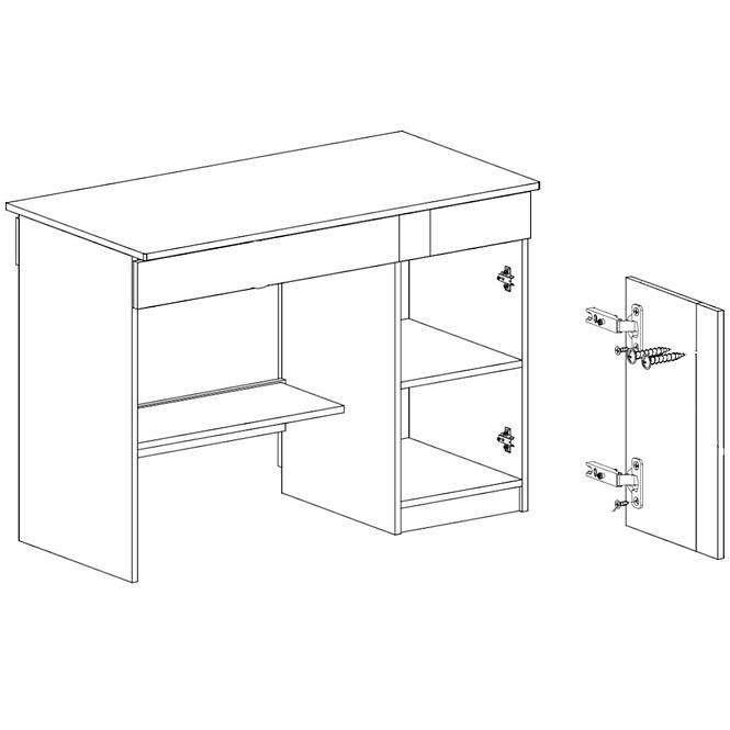 Schreibtisch Gumi G6 Eiche Samanta/Grau