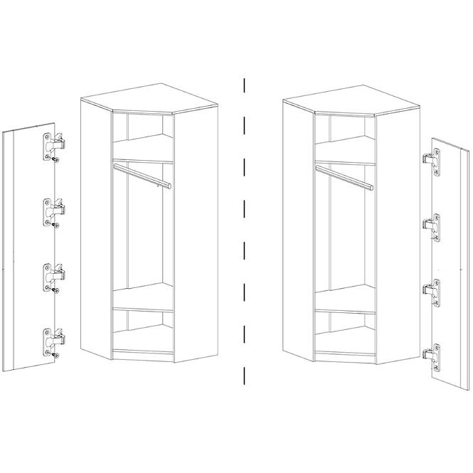 Schrank Gumi G7 71cm Eiche Samanta/Grau