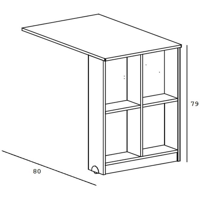 Bett + Schreibtisch Gumi G15 Eiche Samanta/Grau