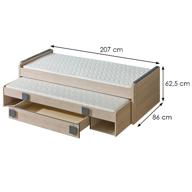 Bett Gumi G16 80x200cm Eiche Samanta/Grau