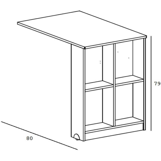 Bett + Schreibtisch Gumi G19 Eiche Samanta/Grau