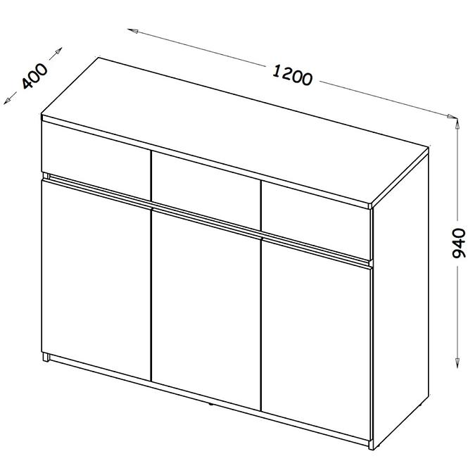 Kommode Arca 3D AR6 Arktisches Weiß