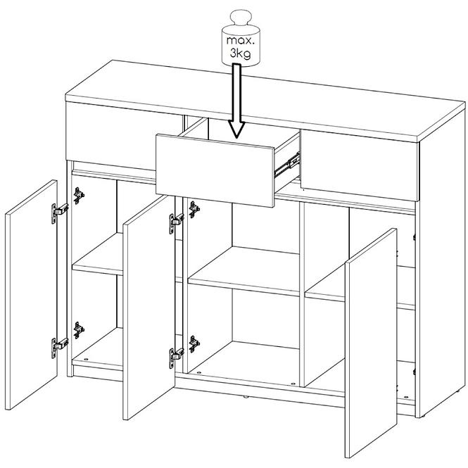 Kommode Arca 3D AR6 Arktisches Weiß