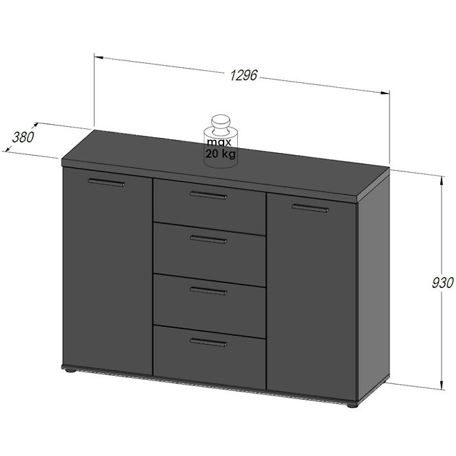 Kommode Winnie Wnk26-Q45 Eiche Sonoma