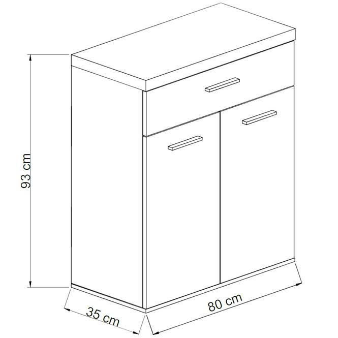 Kommode Winnie Wnk431-Q36 Weiß / Eiche Sonoma