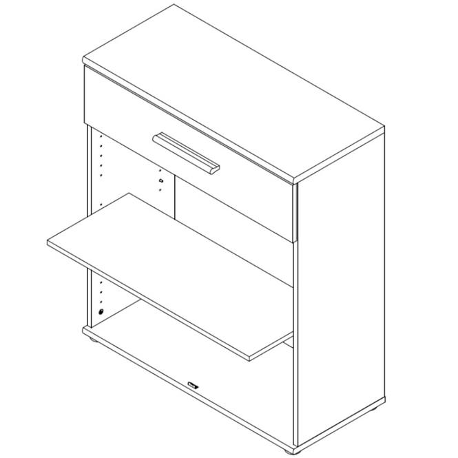 Kommode Winnie Wnk431-Q36 Weiß / Eiche Sonoma