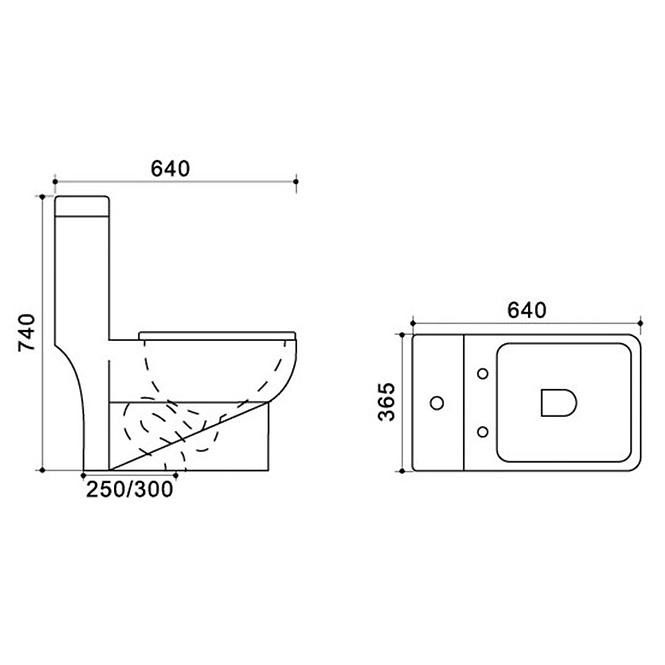 WC Kombi Menas senkrecht mit Sitz