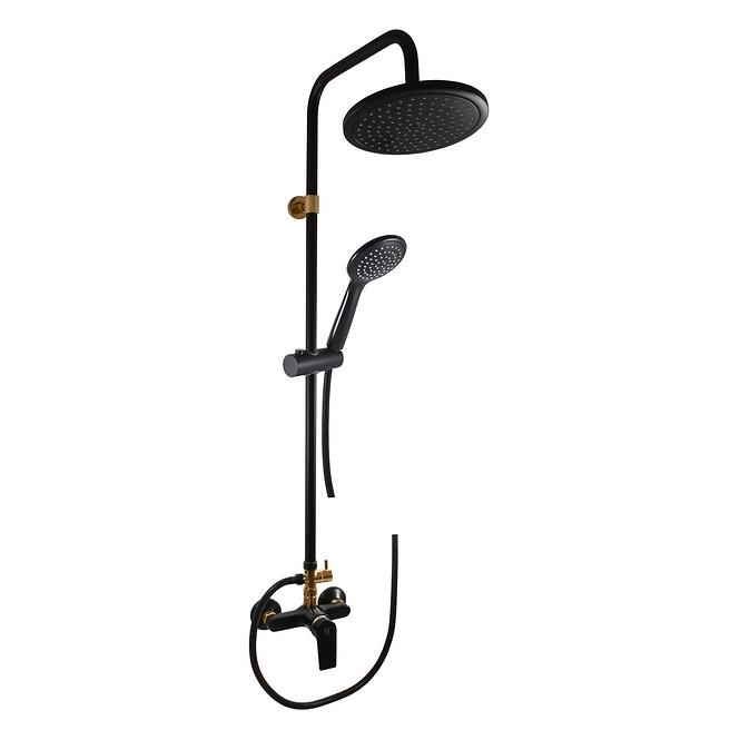 RAV-SLEZAK COLORADO Duschmischer mit Regendusche schwarz/gold - Teilung 150mm CO182.5/3CMATZ