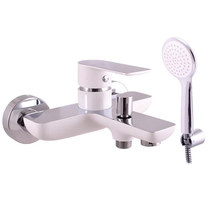 RAV-SLEZAK VLTAVA Bademischer mit Dusche Chrom/Weiß - Teilung 150 mm VT454.5/1CB