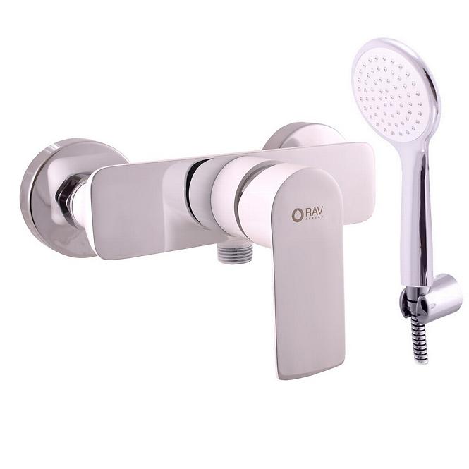 RAV-SLEZAK VLTAVA Duschmischer mit Dusche Chrom/Weiß - Abstand 150 mm VT481.5/1CB