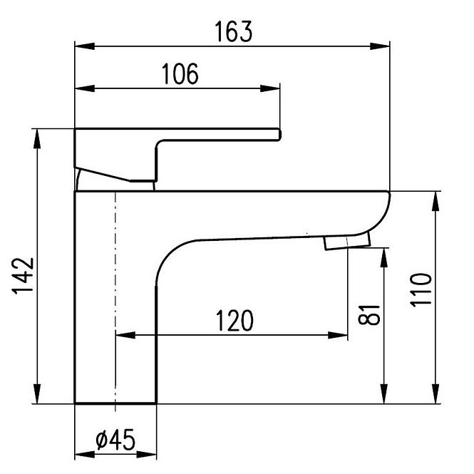RAV-SLEZAK VLTAVA Waschtischmischer 142mm schwarz VT426.0CMATC