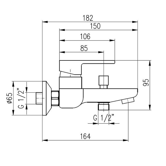 RAV-SLEZAK VLTAVA Wasserhahn Bad schwarz VT454.5CMATC