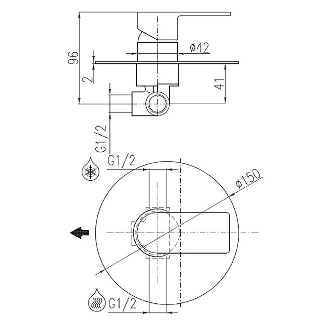 RAV-SLEZAK VLTAVA Eingebauter Duschmischer schwarz VT483LCMATC