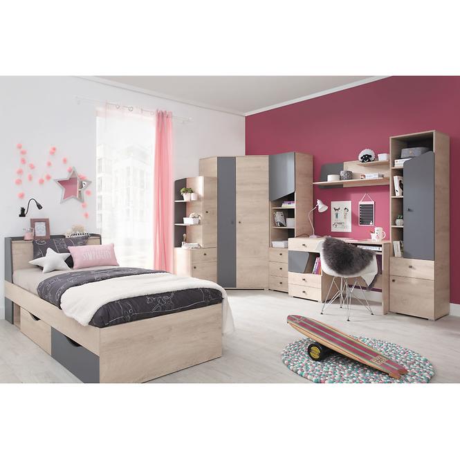 Schrank Delta 90cm Eiche/Antacit