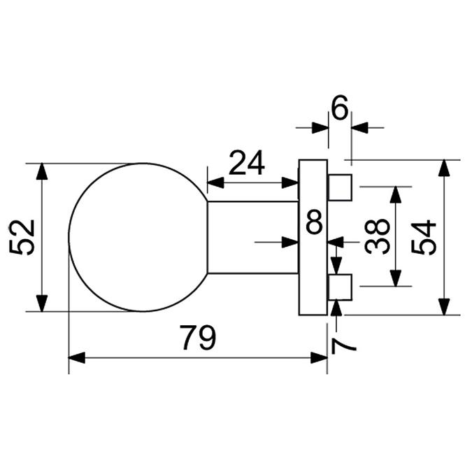Edelstahlkugel RK.KNOB.01.FIX.CE