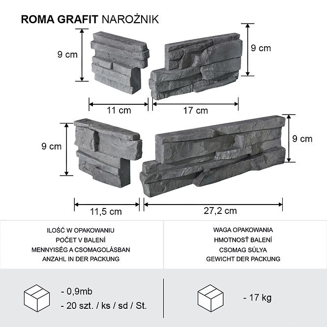 Eckstein Roma grafit pack=0,9mb
