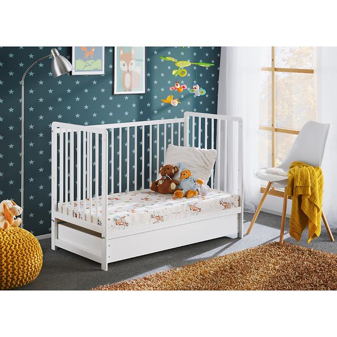 Babybett Cypi Ii Plus Schublade+Matratze Weiß