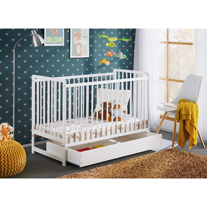 Babybett Cypi Ii Plus Schublade+Matratze Weiß