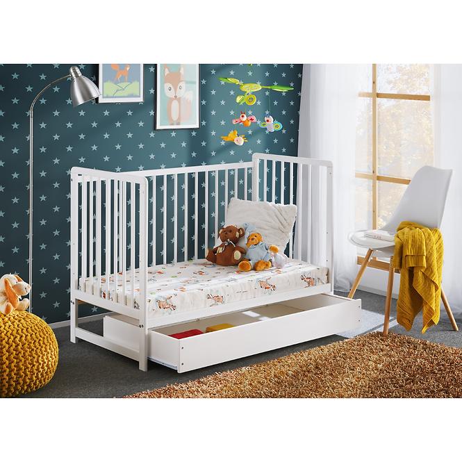 Babybett Cypi Ii Plus Schublade+Matratze Weiß