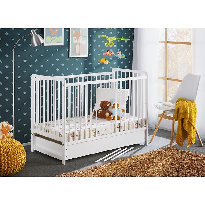 Babybett Cypi Ii Plus Schublade+Matratze Weiß