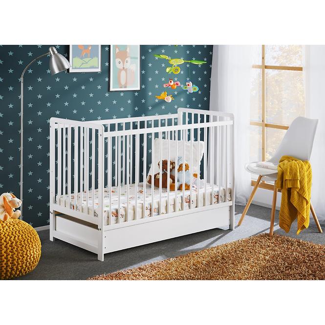 Babybett Cypi Ii Plus Schublade+Matratze Weiß