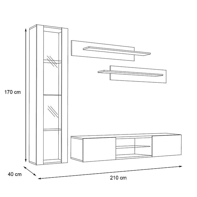 Wandeinheit R+Glas Schwarz /Weiß Ws Fy R2