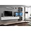 Wohnwand Switch XIX Glas + LED  Weiß/Grafit
