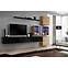 Wohnwand Switch XIX Glas + LED  Schwarz/Wotan