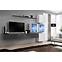 Wohnwand Switch XIX Glas + LED  Grafit/Weiß
