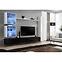 Wohnwand Switch XVIII Glas + LED Weiß/Schwarz