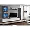 Wohnwand Switch XVIII Glas + LED Grafit/Weiß