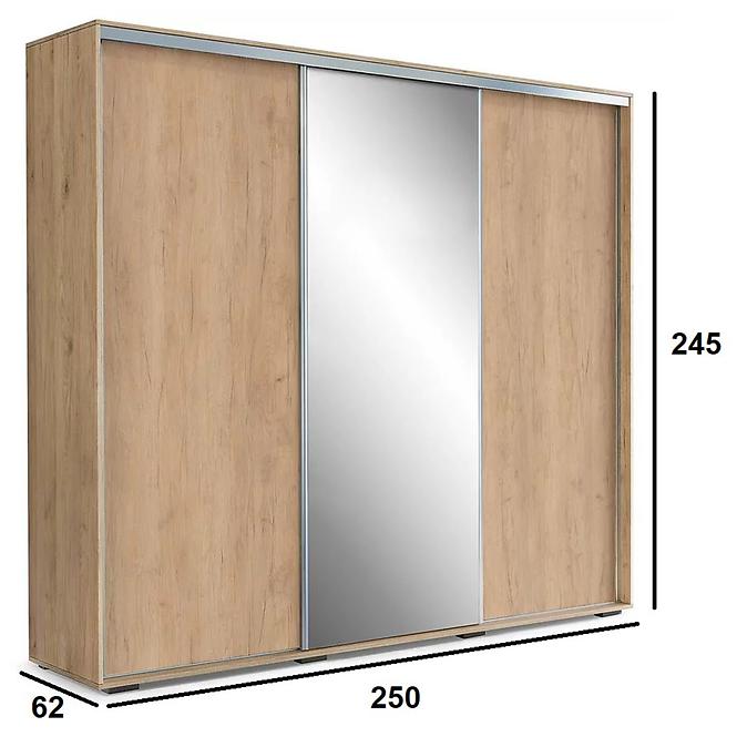 Schrank Aniela A25 250 Spiegel/Kraft Golden,2