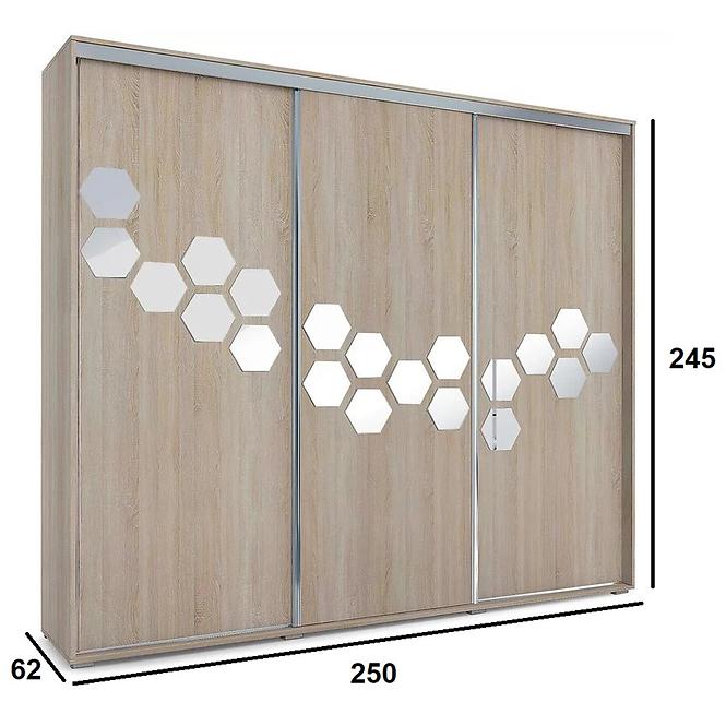 Schrank Wanda A23 250 Bienenwabe Sonoma,2