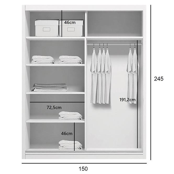 Schrank Wiktoria A1 150 Weiß,2