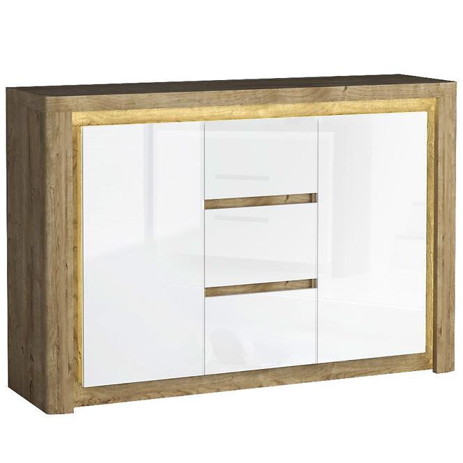 Kommode Livinio L7 Ribbeck/Weiß Glanz
