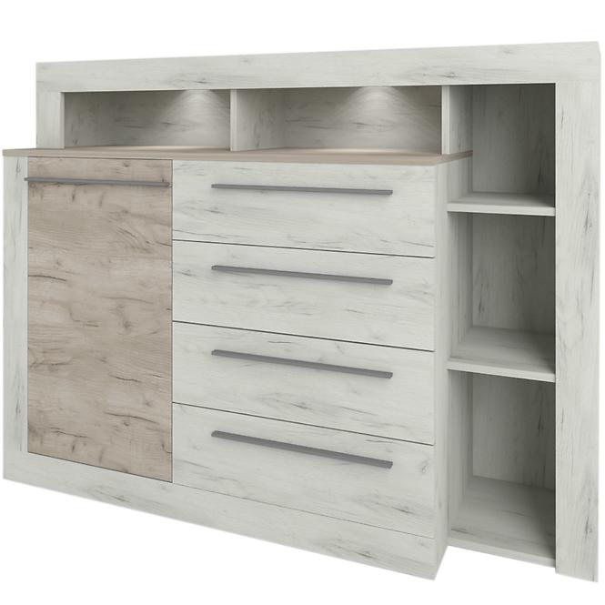 Kommode Milana Oak Grey Craft/Oak White Craft