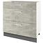Küchenzeile Charlotte 60lcdr Grey Graphite/Light Atelier