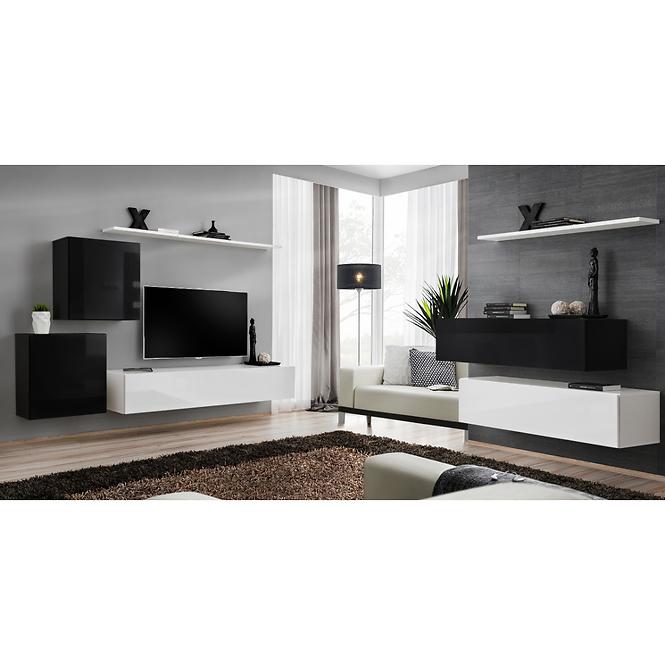 Kommode+Regal Switch Sb II Weiß/Schwarz/Weiß 
