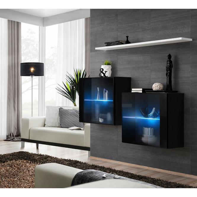 Kommode+Regal Switch Sb III Led Schwarz/Weiß