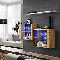 Kommode+Regal Switch Sb III Led Wotan/Weiß