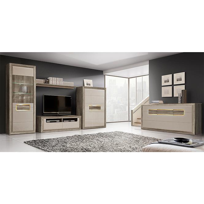 Kommode 3d Tiziano Tzk23b Eiche Antik / Beige Glanz
