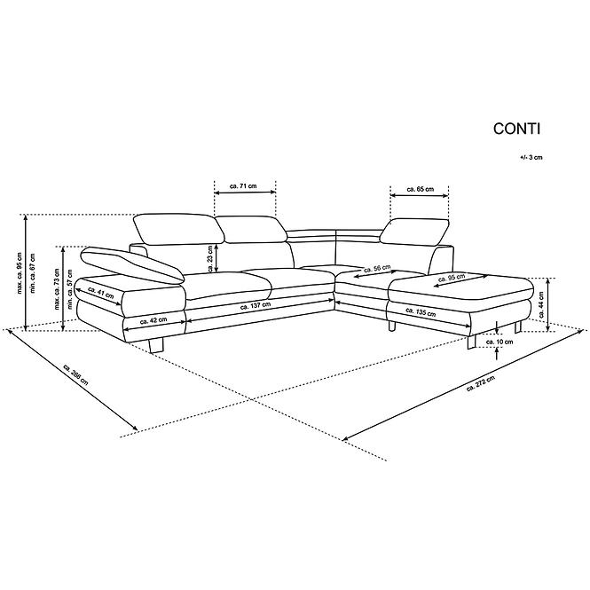 Ecksofa Conti R Madryt 195 + Sumatra 2