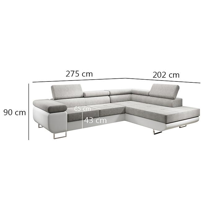 Ecksofa Lotus L rechts Orinoco 21+Madryt 120